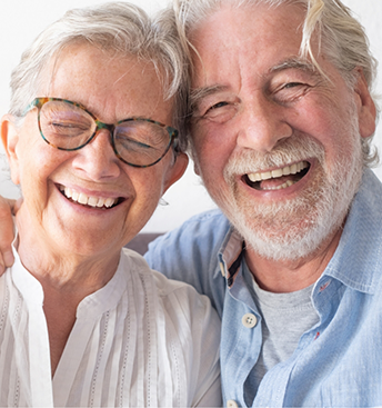 Smiling senior couple