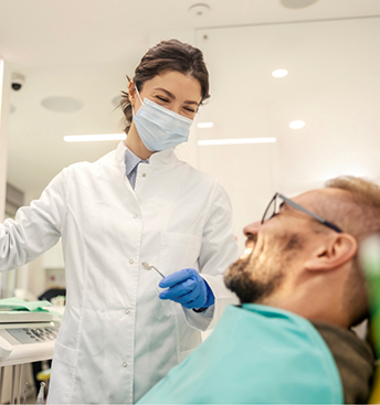 Man grinning at his dentist