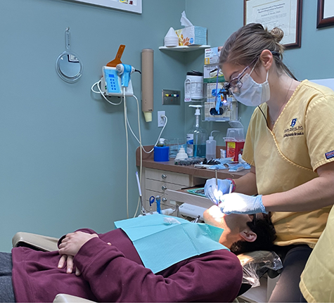 Dentist treating a patient