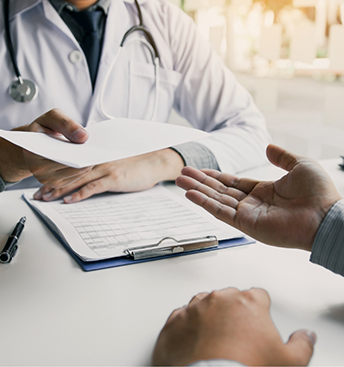 Dental patient at a consultation
