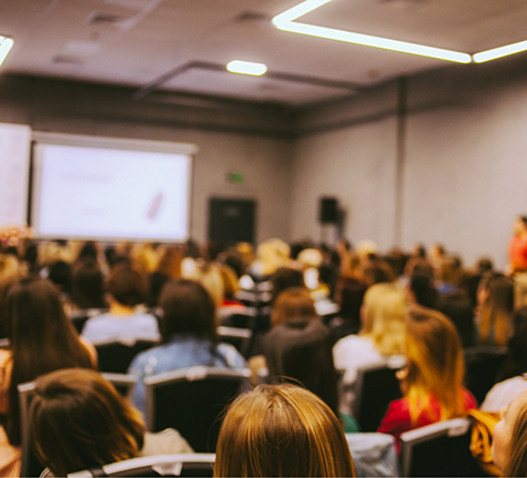 Classroom of students watching a lecture
