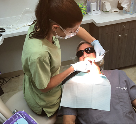 Dentist treating a patient