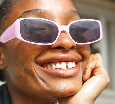Dental patient grinning before a smile makeover in Winthrop