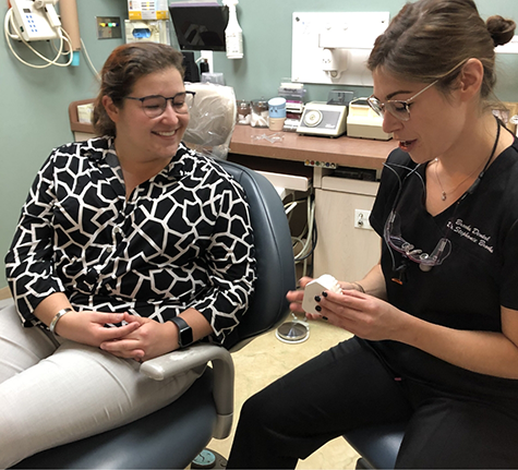 Woman at a consultation with her dentist