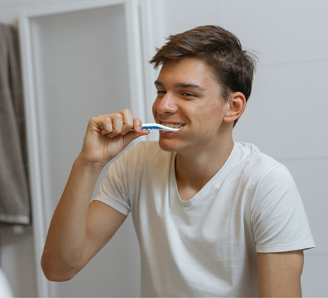 Man brushing his teeth