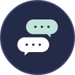 Icon of two speech bubbles